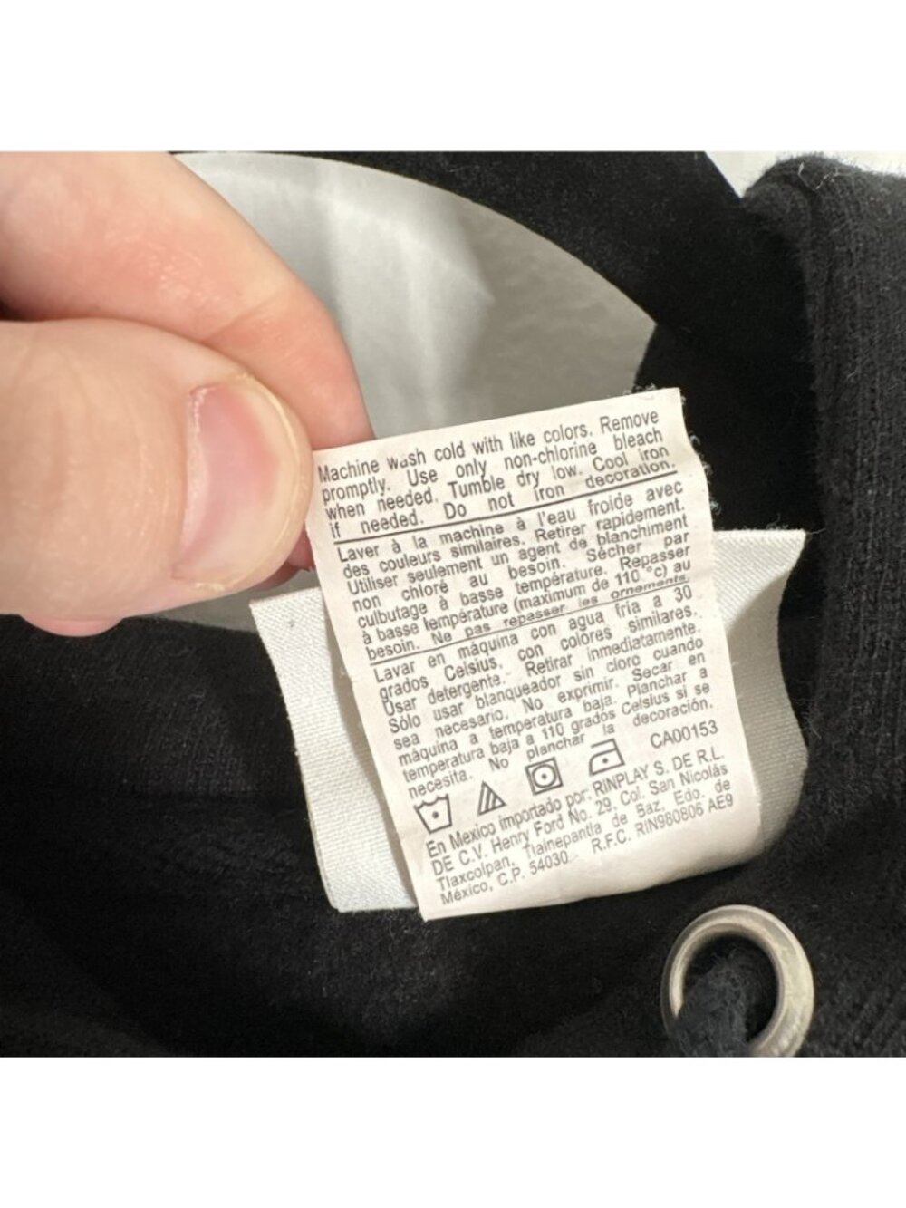 Champion Women Size M Black Y2K 90s Logo Reverse Weave Cropped Hoodie - Picture 9 of 10
